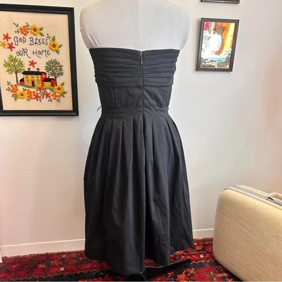 Vintage 90s Y2K does 60s Le Château Strapless Pleated Pintuck Cocktail Dress - Picture 10 of 16